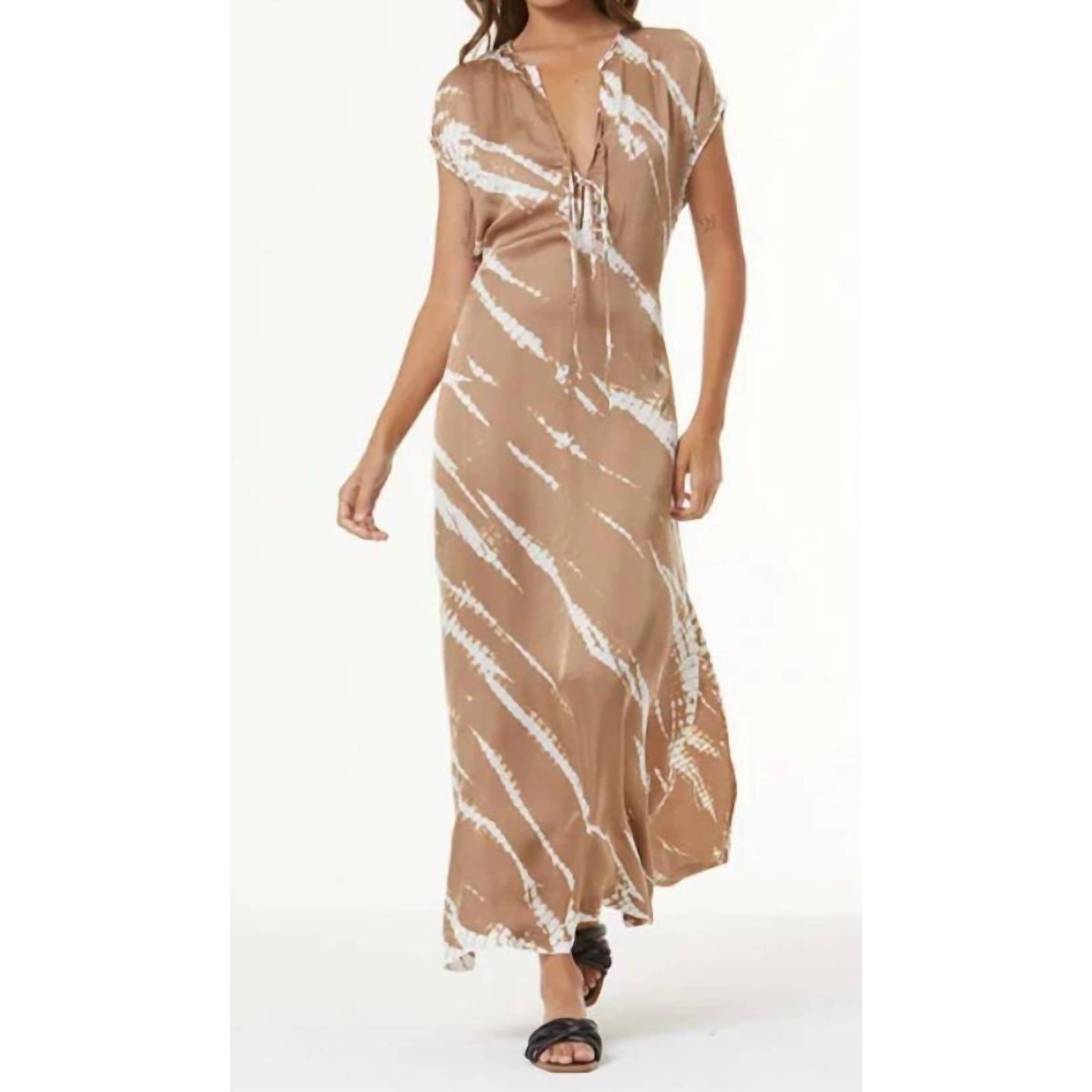 New Young Fabulous & Broke Shilo Maxi Dress In Desert Wash Shitake